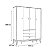 Guarda-Roupa Unique - 4 Portas - Freijó / Off White / Eco Wood - 71082 - Imagem 3