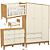 Quarto Completo - Unique - Berço + Cômoda 6 Gavetas Unique + Roupeiro 3 Portas Unique - Off White / Freijo / Ecco Wood - Imagem 1