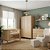 Quarto Completo Paglia - Berço 3 em 1 + Cômoda + Roupeiro 3 Portas + BRINDE: Poltrona Sonhos com Puff e Balanço: Tecido Linho Bege - Imagem 2