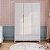 Quarto Completo - Cozy - Berço + Cômoda 6 Gavetas + Roupeiro 3 Portas - Branco - BRINDE: Poltrona Sonhos com Puff e Balanço: Tecido Linho Bege - prontaentrega - Imagem 9