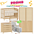 Quarto Completo Indy - Berço 2 em 1 + Cômoda + Roupeiro 2 Portas - Carvalho - Brinde: Poltrona de Amamentação Sonhos com Puff: Linho Bege - Imagem 1