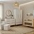 Quarto Completo - Berço 3 em 1 Paglia + Cômoda Cozy + Roupeiro 3 Portas Cozy - Branco / Carvalho - Brinde: Poltrona de Amamentação Sonhos com Puff: Linho Bege - Imagem 2