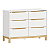 Quarto Completo - Berço 3 em 1 Paglia + Cômoda Cozy + Roupeiro 3 Portas Cozy - Branco / Carvalho - Brinde: Poltrona de Amamentação Sonhos com Puff: Linho Bege - Imagem 6