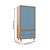 Armário Modular 2 Portas -  Pés Joy - Madeira Azul Sereno - Imagem 4