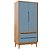 Armário Modular 2 Portas -  Pés Bo - Madeira Azul Sereno - Imagem 1