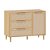 Cômoda Paglia Pro - 3 Gavetas - 1 Porta - Com Detalhes em Rattan e Madeira  - Carvalho Malva - Imagem 1