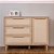Cômoda Paglia Pro - 3 Gavetas - 1 Porta - Com Detalhes em Rattan e Madeira  - Carvalho Malva - Imagem 2