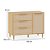 Cômoda Paglia Pro - 3 Gavetas - 1 Porta - Com Detalhes em Rattan e Madeira  - Carvalho Malva - Imagem 7