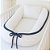 Ninho Plus + Travesseiro - Malha Jaquard Branco / Azul Marinho 008 - Cordão Tricot - Imagem 1