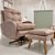 Poltrona De Amamentação Clarisse - Com Balanço e Giro - Com Puff Pé Palito - TB111 - Veludo Rose Claro - prontaentrega - Imagem 5