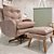 Poltrona De Amamentação Clarisse - Com Balanço e Giro - Com Puff Pé Palito - TB111 - Veludo Rose Claro - prontaentrega - Imagem 1