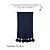 Manta De Pompom - Tricot - Trama Canelado 5x5 - Azul Marinho Naval - Imagem 3