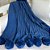 Manta De Pompom - Tricot - Trama Canelado 5x5 - Azul Fauna - Imagem 2