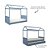 Cama Link Plus - Com Casinha - Com Ou Sem Auxiliar - Azul Sereno - Imagem 4