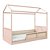 Cama Casinha Link - Com 1 Grade E Meia Em Palha Natural - Rosa Old - Imagem 1