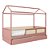Cama Casinha Link - Com 1 Grade E Meia Em Palha Natural - Rose - Imagem 2
