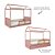 Cama Casinha Link - Com 1 Grade E Meia Em Palha Natural - Rose - Imagem 4