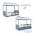 Cama Casinha Link - Com 2 Meias Grades Em Palha Natural - Azul Sereno - Imagem 4