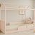 Cama Casinha Link - Com 2 Meias Grades Em Palha Natural - Rosa Old - Imagem 3