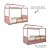 Cama Casinha Link - Com 2 Meias Grades Em Palha Natural - Rose - Imagem 4