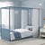 Cama Link Com Dossel - Com Ou Sem Auxiliar - Azul Sereno - Imagem 3