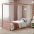 Cama Link Com Dossel - Com Ou Sem Auxiliar - Rose - Imagem 3
