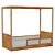 Cama Link Com Dossel - Com 1 Grade E Meia Em Palha Natural - Madeira - Imagem 1