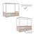 Cama Link Com Dossel - Com 1 Grade E Meia Em Palha Natural - Rosa Old - Imagem 4