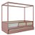 Cama Link Com Dossel - Com 1 Grade E Meia Em Palha Natural - Rose - Imagem 2