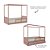 Cama Link Com Dossel - Com 1 Grade E Meia Em Palha Natural - Rose - Imagem 3