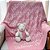 Manta Personalizada Com Nome - Tricot - Rosa Cosmos - Imagem 2