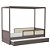 Cama Link Com Dossel - Com 2 Meias Grades Em Palha Natural - Fendi - Imagem 2