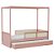 Cama Link Com Dossel - Com 2 Meias Grades Em Palha Natural - Rose - Imagem 2