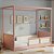 Cama Link Com Dossel - Com 2 Meias Grades Em Palha Natural - Rose - Imagem 3