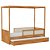 Cama Link Com Dossel - Com 2 Meias Grades Em Palha Natural - Madeira - Imagem 2