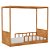 Cama Link Com Dossel - Com 2 Meias Grades Palitadas - Madeira - Imagem 1