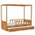 Cama Link Com Dossel - Com 2 Meias Grades Palitadas - Madeira - Imagem 2