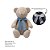 Urso Tricot - Tamanho M - Bege Nuvem / Azul Canto - Personalizado - Imagem 3