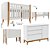 Conjunto - Berço Bo 3 Em 1 Palitado + Cômoda Nature Clean - Branco Com Madeira / Branco Soft - Imagem 1