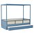 Cama Link Plus Palha Natural - Com Dossel - Completa - Azul Sereno - Imagem 1