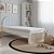Cama Skandi Com Cabeceira Estofada - Sarja Listra Anis / Branco - Imagem 2