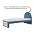 Cama Skandi Com Cabeceira Estofada - Sarja Azul / Anis - Imagem 3