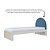 Cama Skandi Com Cabeceira Estofada - Sarja Azul / Areia - Imagem 3