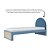 Cama Skandi Com Cabeceira Estofada - Sarja Azul / Branco - Imagem 3