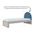 Cama Skandi Com Cabeceira Estofada - Sarja Azul / Cinza - Imagem 3