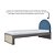 Cama Skandi Com Cabeceira Estofada - Sarja Azul / Fendi - Imagem 3