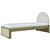 Cama Skandi Com Cabeceira Estofada - Veludo Bege / Cacto - Imagem 1