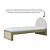 Cama Skandi Com Cabeceira Estofada - Veludo Bege / Cacto - Imagem 3