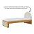 Cama Skandi Com Cabeceira Estofada - Veludo Bege / Madeira - Imagem 3