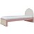 Cama Skandi Com Cabeceira Estofada - Veludo Bege / Rose - Imagem 1